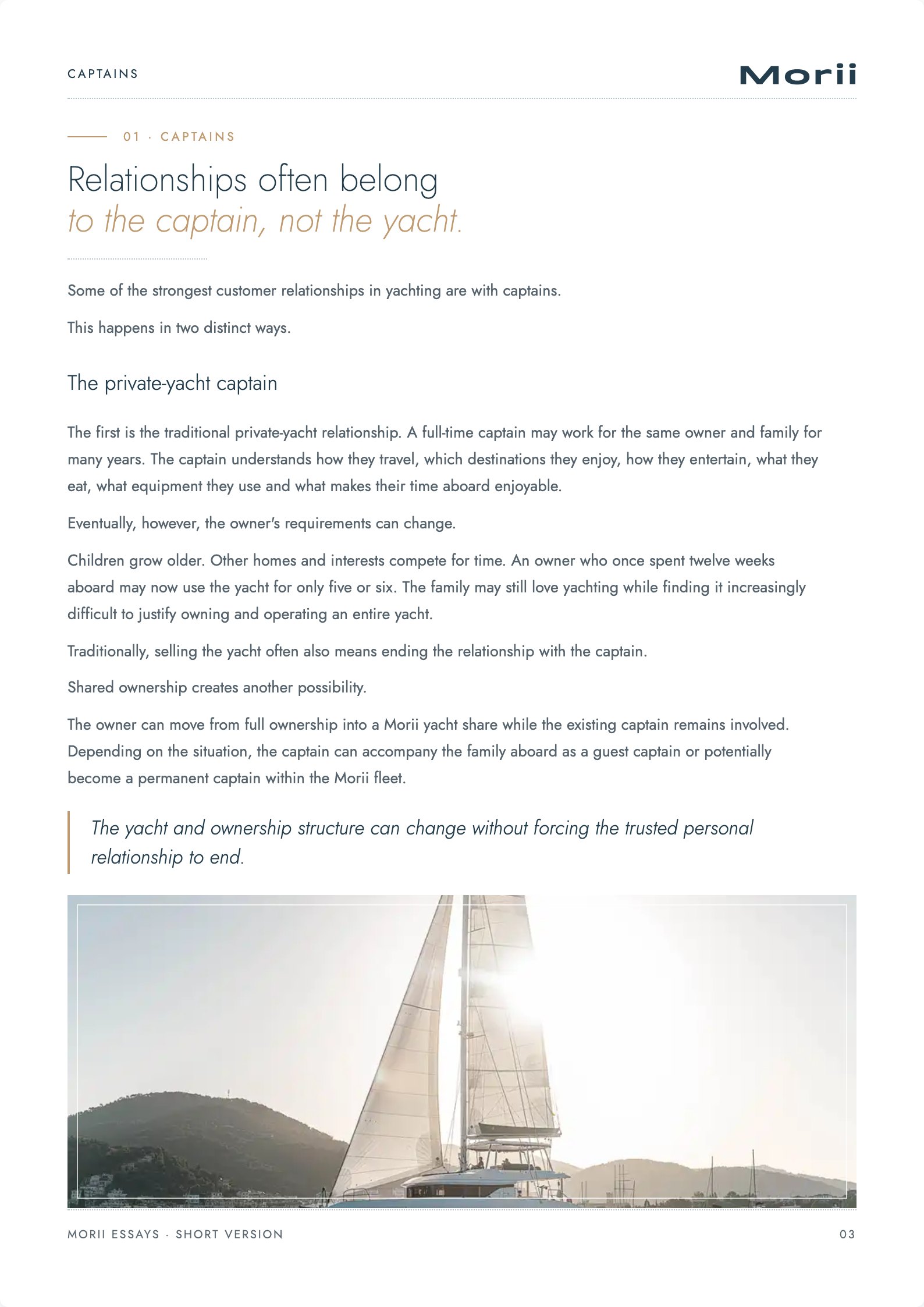 Morii Does Not Replace the Yacht Industry. It Expands Its Market, page 3