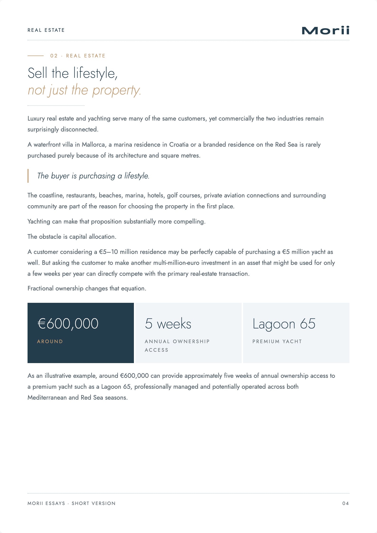 Morii Does Not Replace the Yacht Industry. It Expands Its Market, page 4