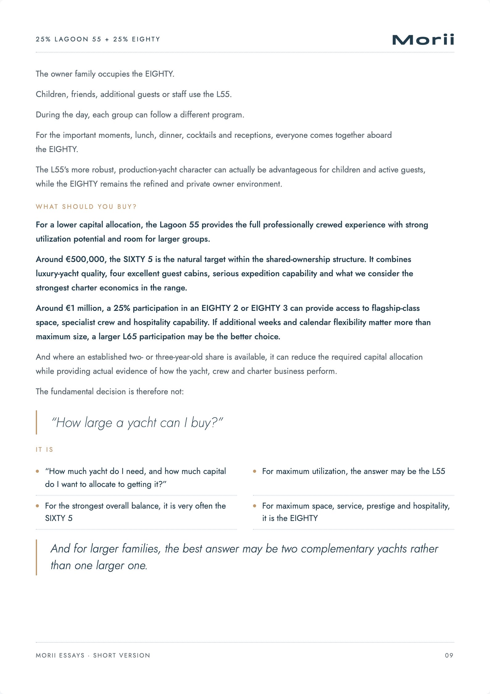 Choosing the Right Yacht Size, page 9